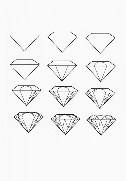 Бриллиант рисунок карандашом