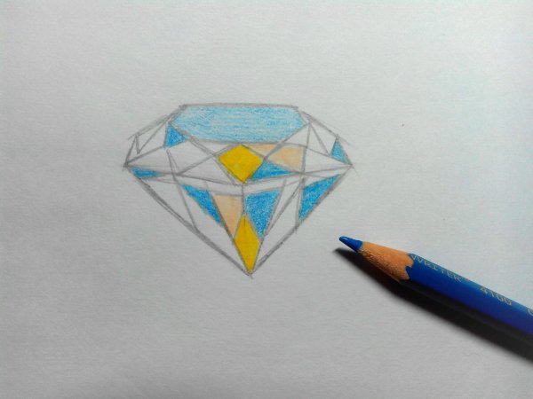 Поэтапное рисование алмаза