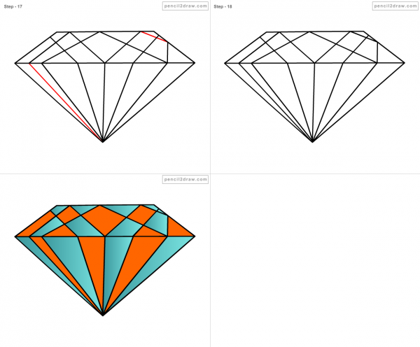 Как нарисовать бриллиант поэтапно для детей