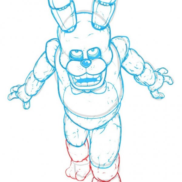 Как нарисовать Бонни из ФНАФ 1