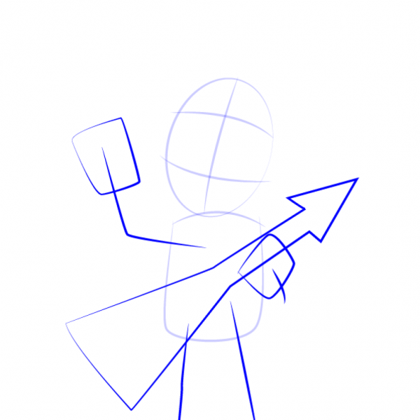 Поэтапное рисование головы Бони