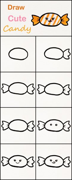 Конфета рисунок поэтапно