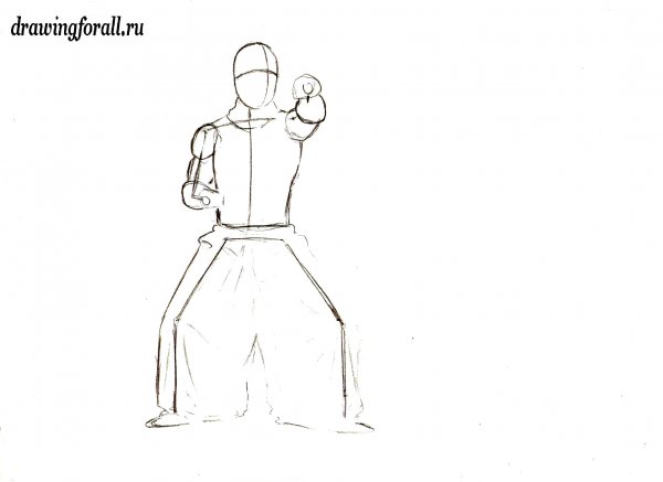 Поэтапное рисование ниндзя