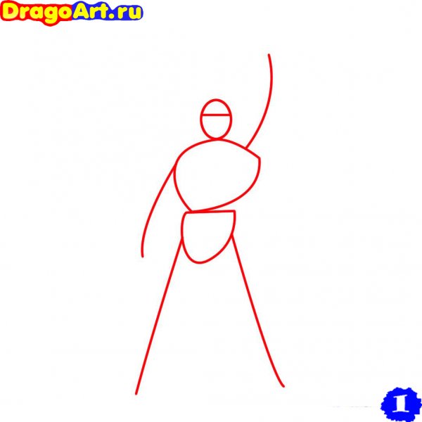 Поэтапное рисование ниндзя