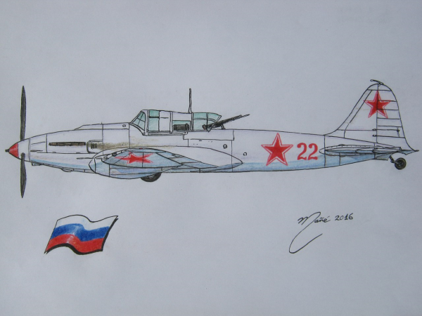 Самолёт ил-2 рисунок