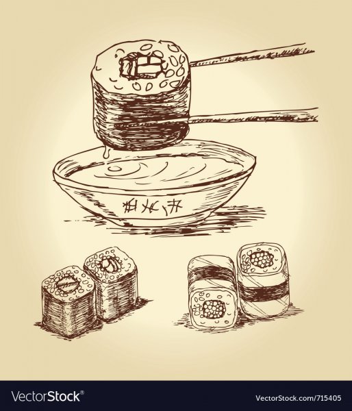 Роллы рисунок карандашом