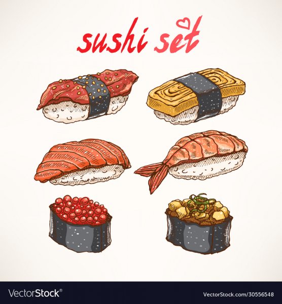 Разные суши иллюстрация
