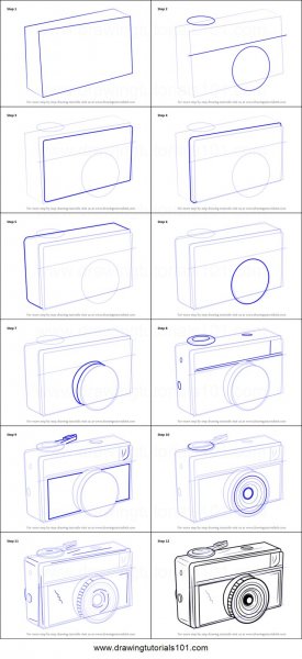 Фотоаппарат рисунок пошагово