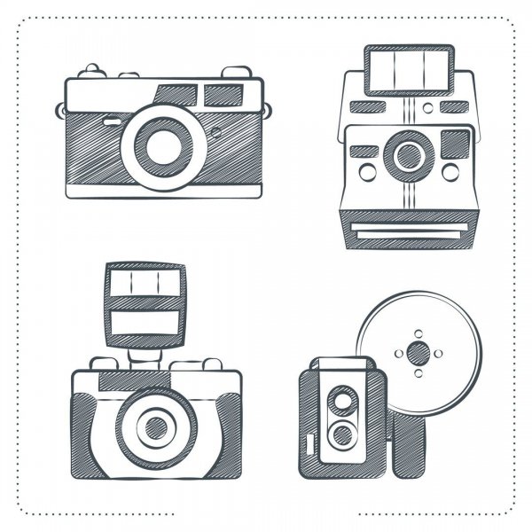 Ретро фотоаппарат вектор