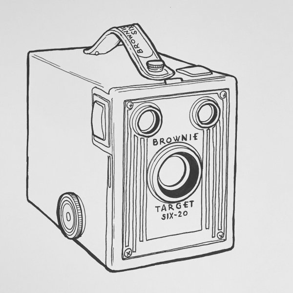 Фотоаппарат скетч графический элемент