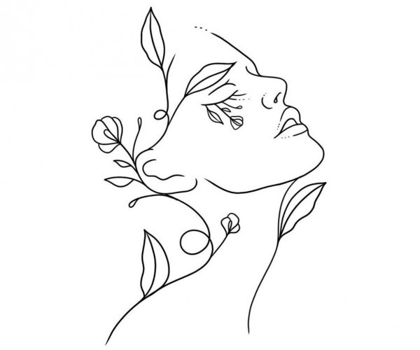 Контурные рисунки девушек