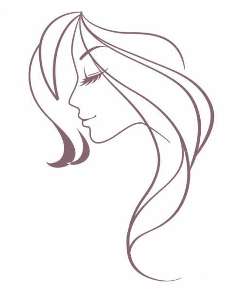 Лицо девушка профиль силует