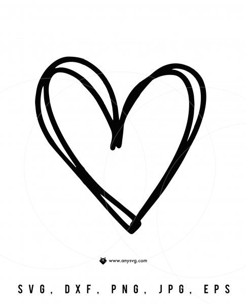 Сердце контур черный