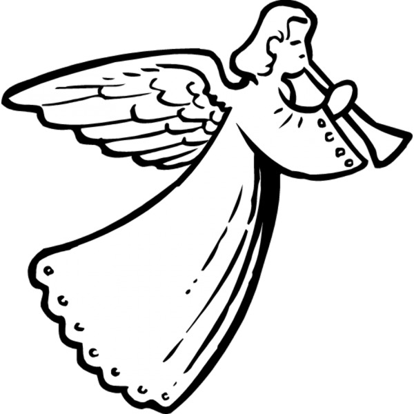 Контурный рисунок ангела