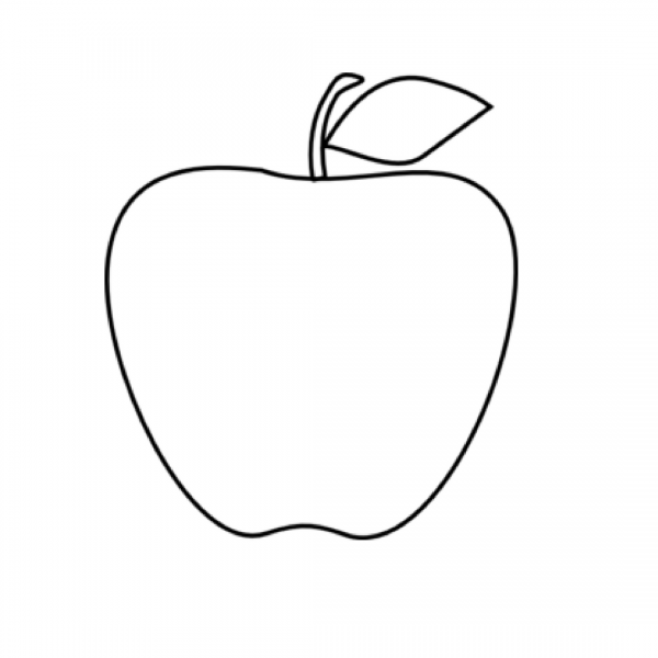 Контурное рисование яблока