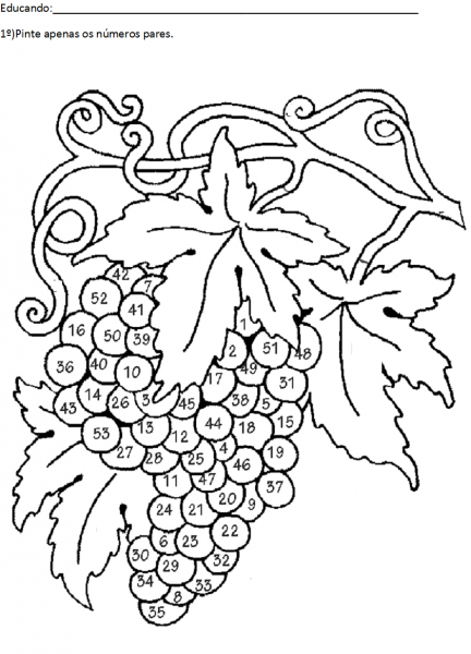 Виноград раскраска для детей