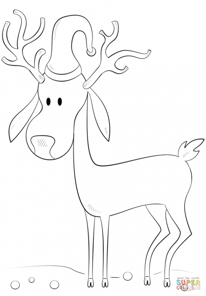 Рождественский олень раскраска