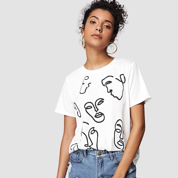 Модные футболки с лицами