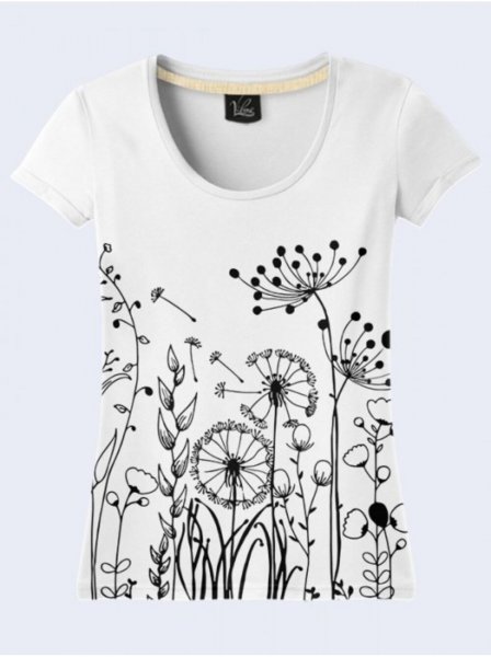 Футболка с принтом одуванчик