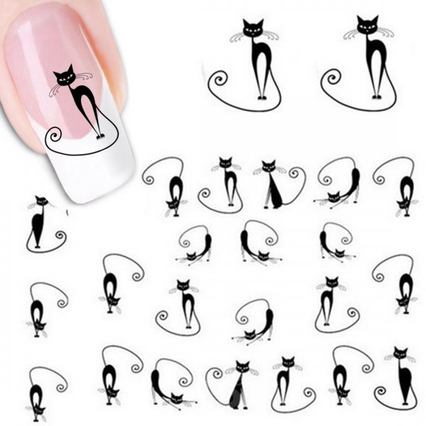 Ногти с изображением кошек