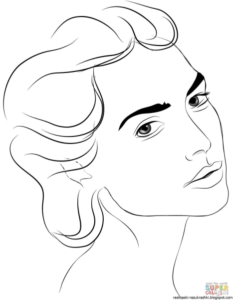 Контур женского лица