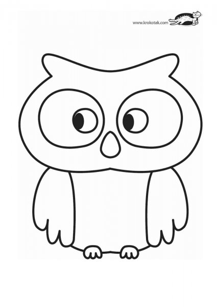 Контур Совы для рисования