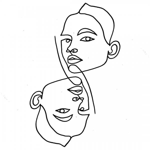 Лицо одной линией