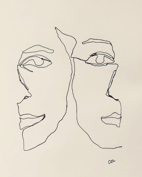 Лицо линиями