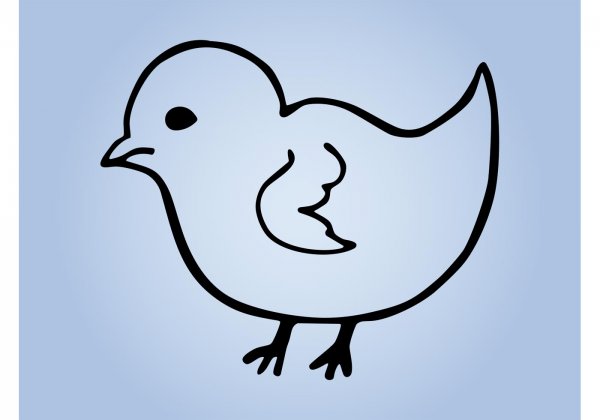 Контурная птичка