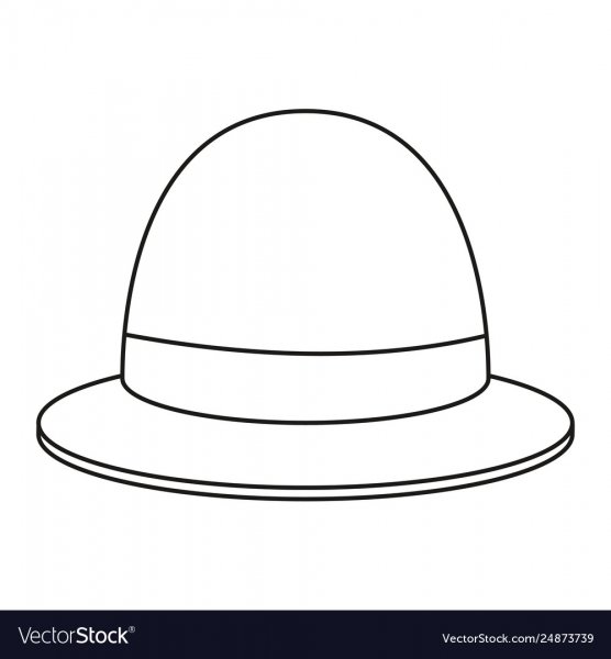 Котелок шляпа контур