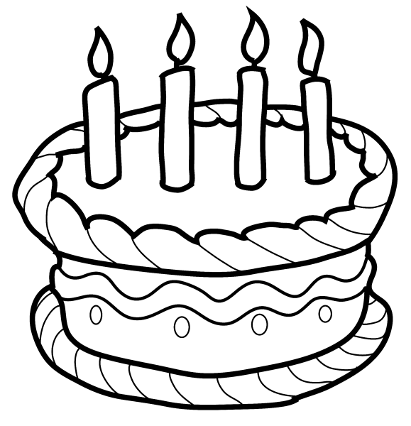 Торт раскраска для малышей