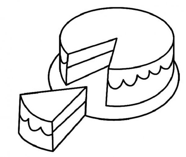 Торт раскраска для малышей