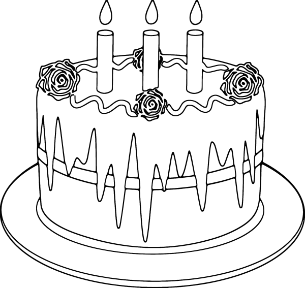 Открытка раскраска торт