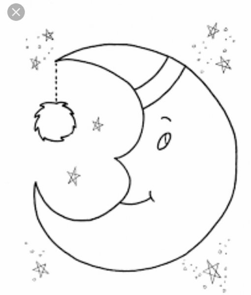 Луна раскраска