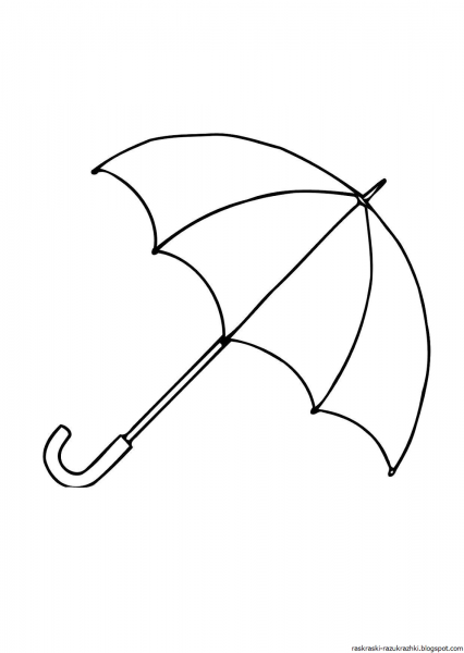 Трафарет зонтика для раскрашивания