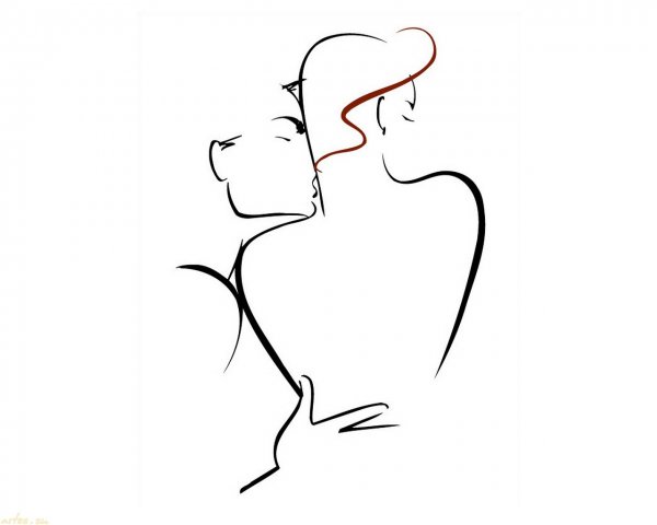 Поцелуй линиями