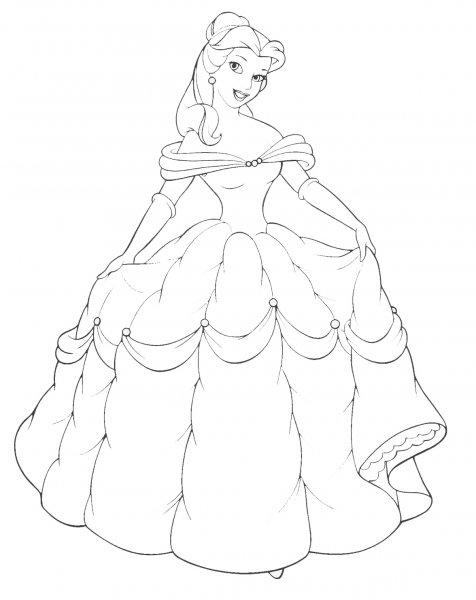 Раскраска девочка в платье