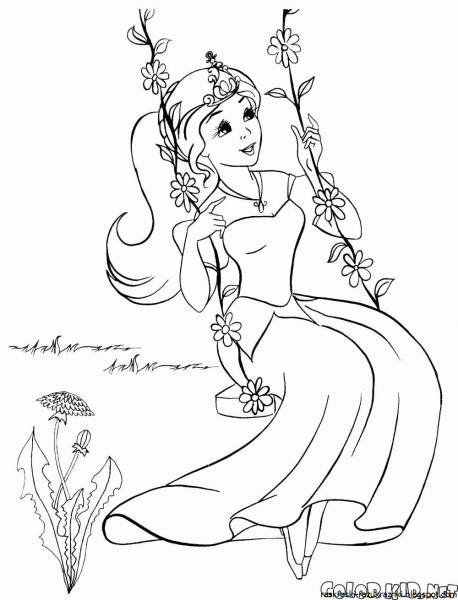 Принцесса. Раскраска