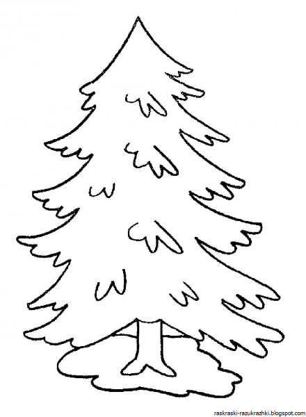 Елка раскраска для детей