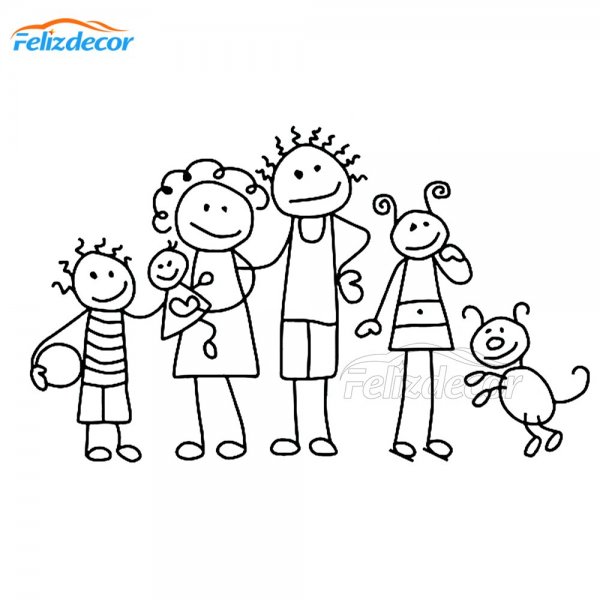 Семья раскраска для детей