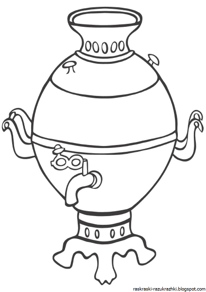 Самовар трафарет для рисования