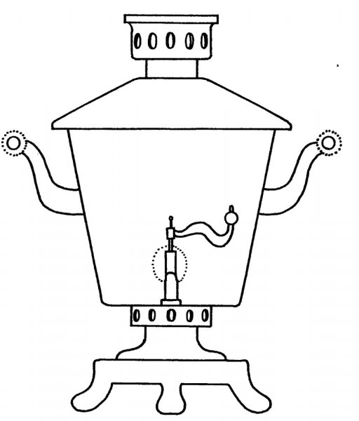 Самовар трафарет