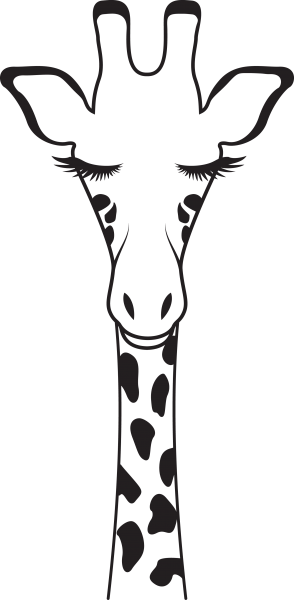 Жираф разукраскадля детей