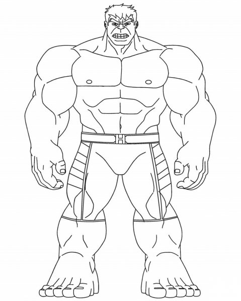 Раскраска Марвел Мстители Халк