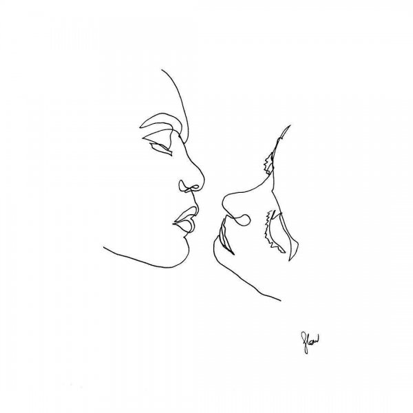 Лица одной линией эскизы