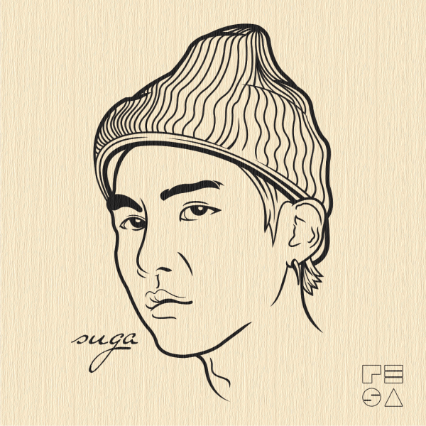 Шуга line Art BTS