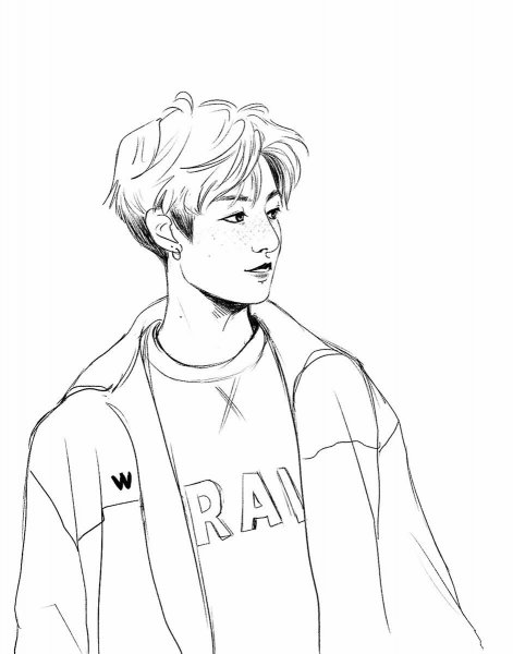 Раскраска Чонгук из БТС