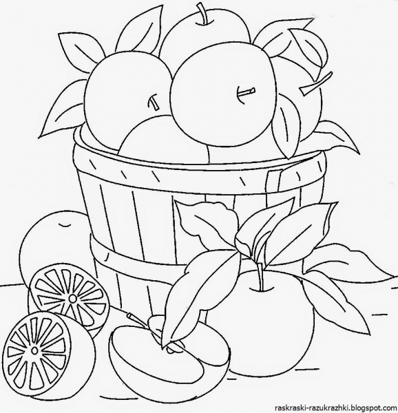 Раскраска фрукты