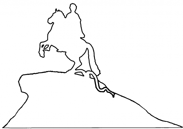 Медный всадник в Санкт-Петербурге силуэт