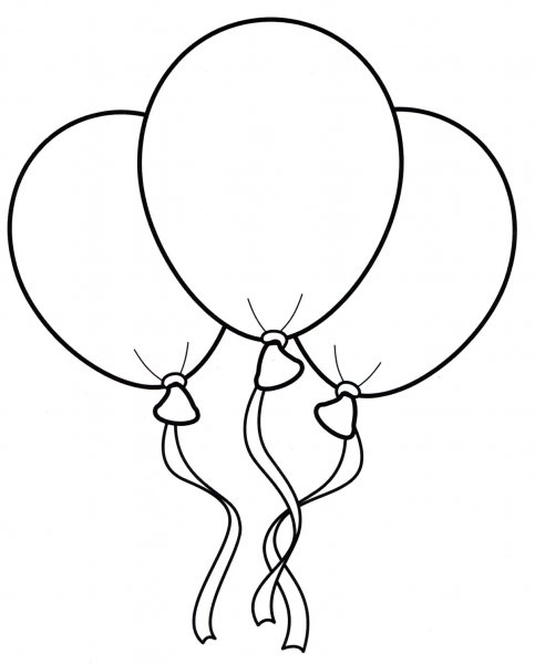 Воздушный шарик раскраска